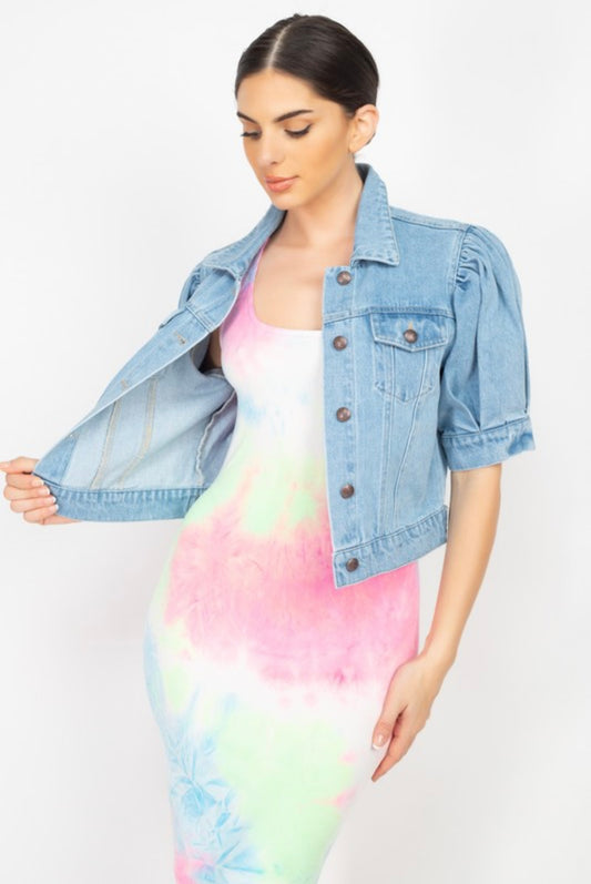 Bubble sleeve Denim Jacket