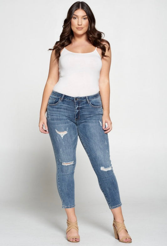 Just Jeans Mid Rise distressed Jeans plus size