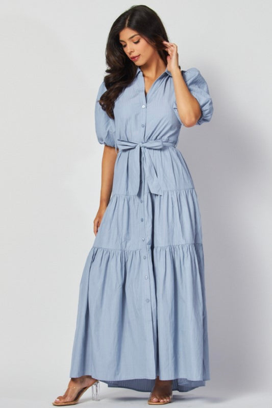 Light Denim 3 Tier Dress