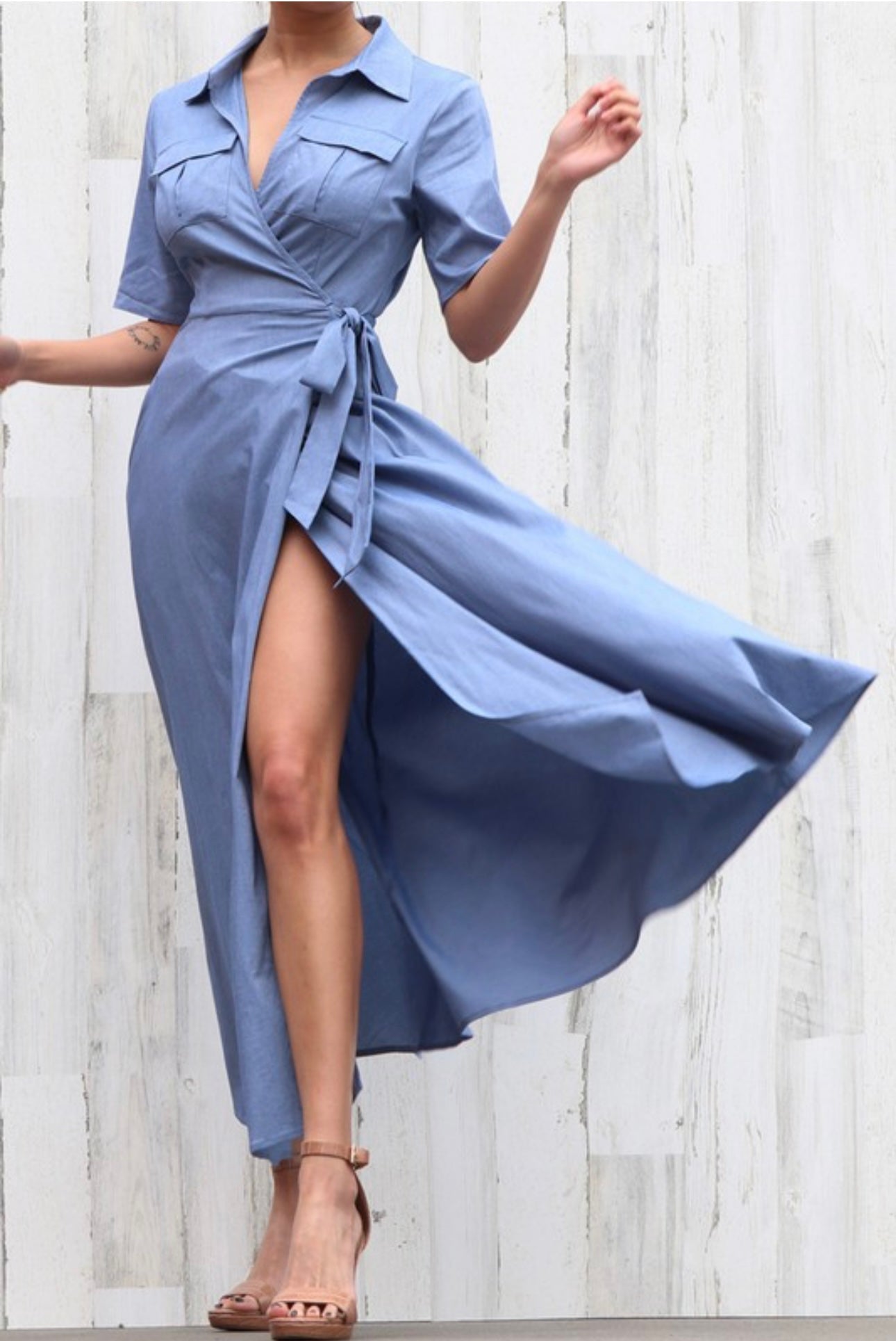 Denim Wrap Just Jeans Dress