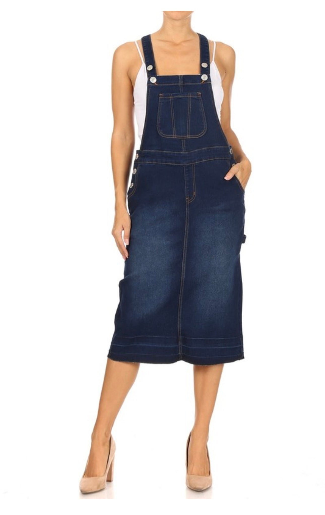 Dark Denim Overall Dress