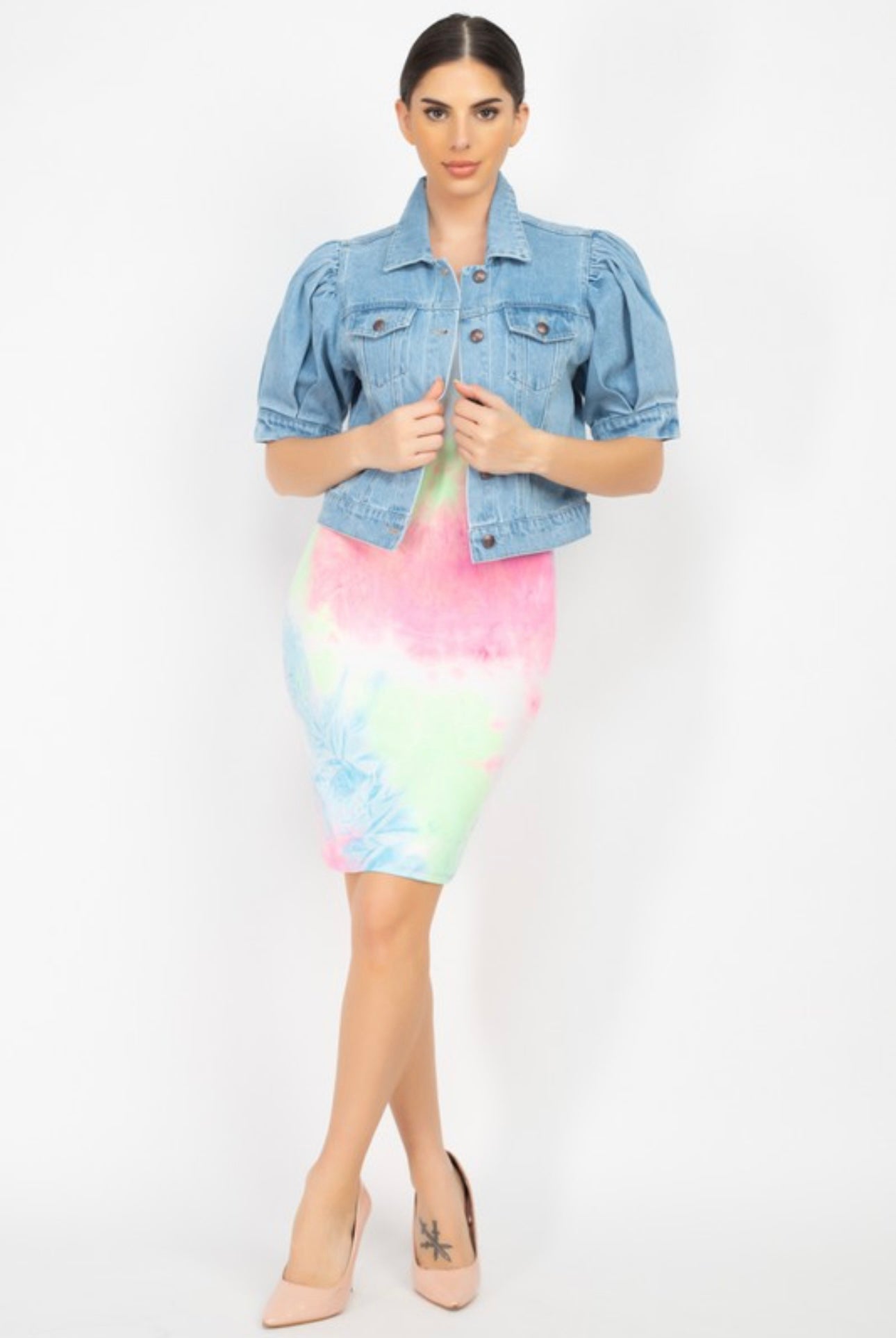 Bubble sleeve Denim Jacket