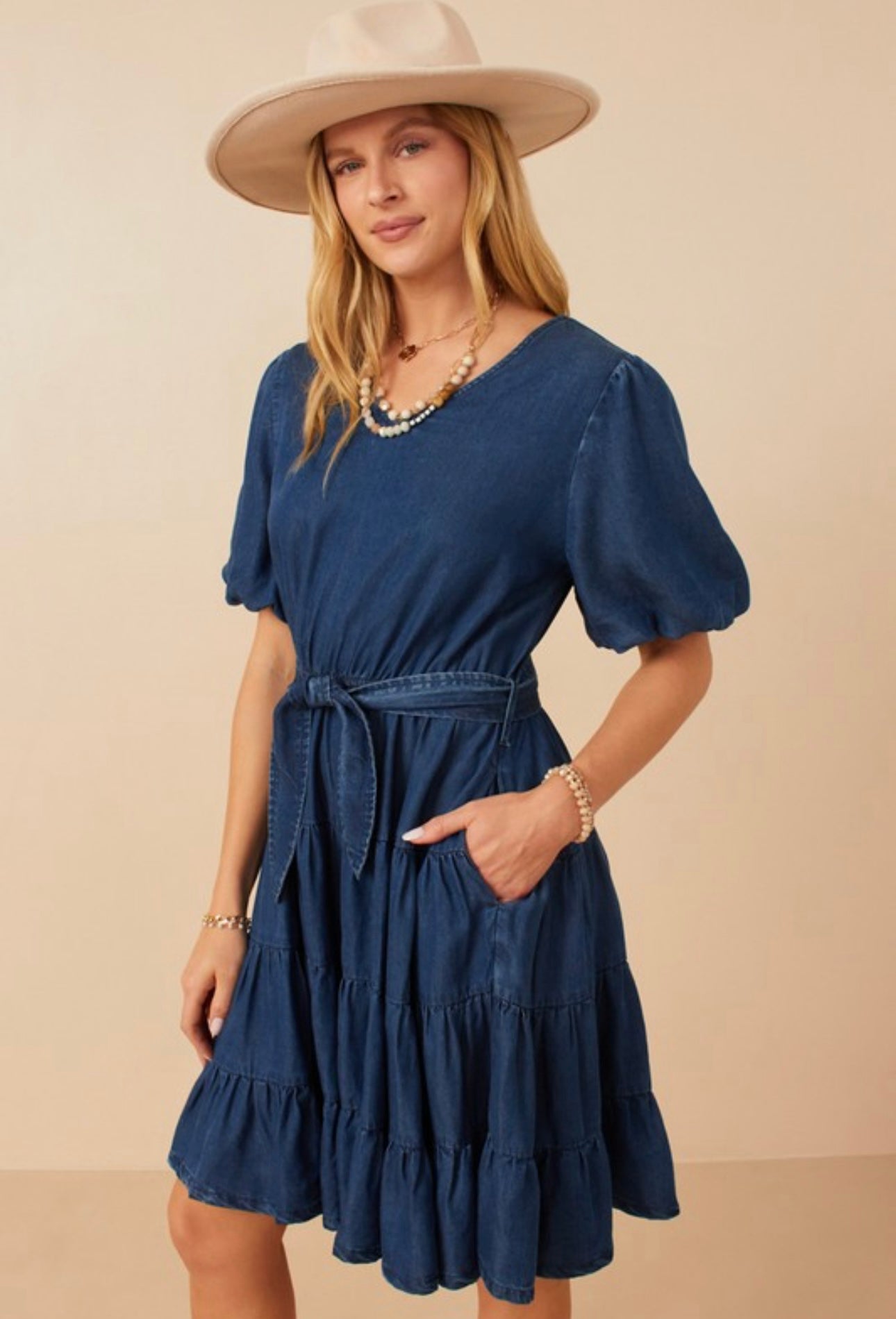 Denim Ruffle Dress