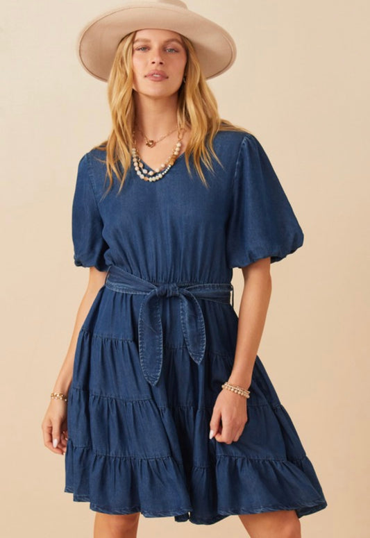 Denim Ruffle Dress